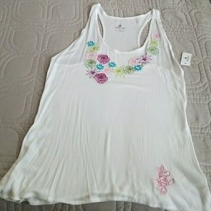Disney Medium white tank top with flowers